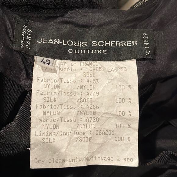 Vintage 1980's Jean -Louis Scherrer Haute Couture Black Gown Dress Size FR 42 - Picture 13 of 16
